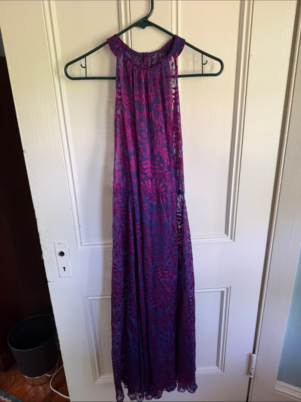 Purple and Magenta Floral Lace Maxi Dress